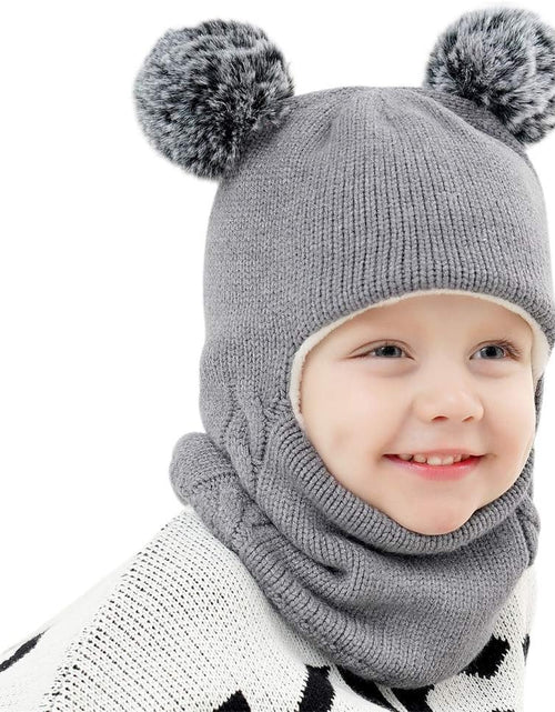 Load image into Gallery viewer, Baby Winter Hat Scarf Set, Unisex Infant Toddler Kids Hat Scarf
