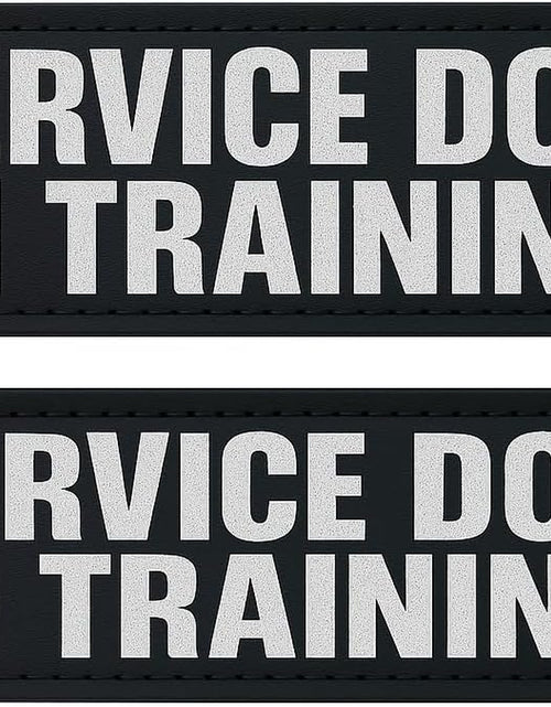 Load image into Gallery viewer, Reflective Service Dog in Training Patches with Hook and Loop Backing for Service Animal Vests /Harnesses Medium (5 X 1.5) Inch
