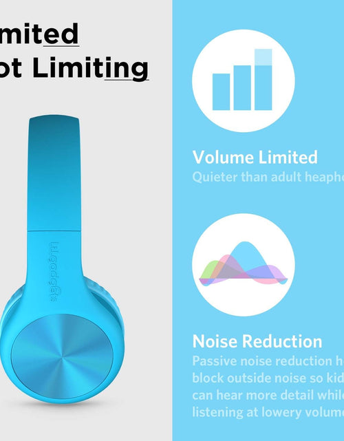 Load image into Gallery viewer, Connect+ PRO Kids Premium Volume Limited Wired Headphones with Shareport and Inline Microphone (Children) - Blue
