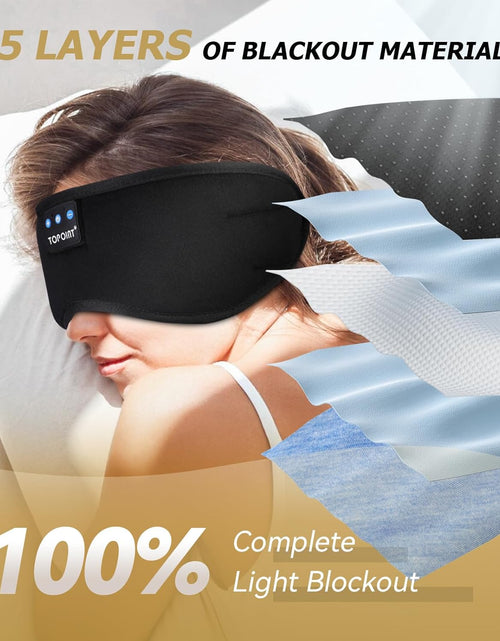 Load image into Gallery viewer, Sleep Mask Headphones Wireless Bluetooth 5.2, Eye Mask for Sleeping Side/Back Sleepers Travel Music Headsets with Microphone Handsfree Men Women Girls Gifts
