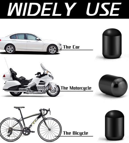 4PCS Car Tire Valve Stem Caps, Air Caps Cover, Universal for Cars, Suvs, Bike, Trucks and Motorcycles, Car Wheel & Tire Exterior Accessories-Black