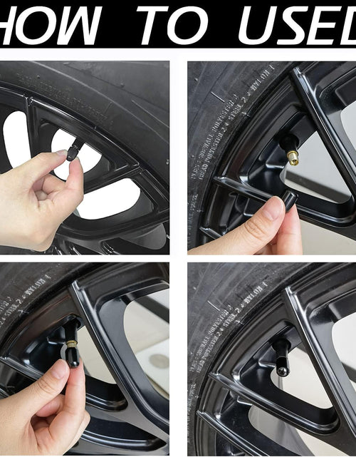 Load image into Gallery viewer, 4PCS Car Tire Valve Stem Caps, Air Caps Cover, Universal for Cars, Suvs, Bike, Trucks and Motorcycles, Car Wheel &amp; Tire Exterior Accessories-Black
