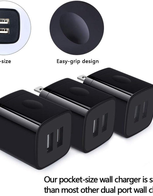Load image into Gallery viewer, Wall Charger,Charger Cube,Charging Block Fast Charge 3Pack Dual Port 2.1A Power Brick Phone Charger Plug Box Head for Iphone 14 Pro/13/12/11/Xs Max/Xr/8/7/6 Plus,Samsung Galaxy S22 S21 S10 S9 S8 Plus
