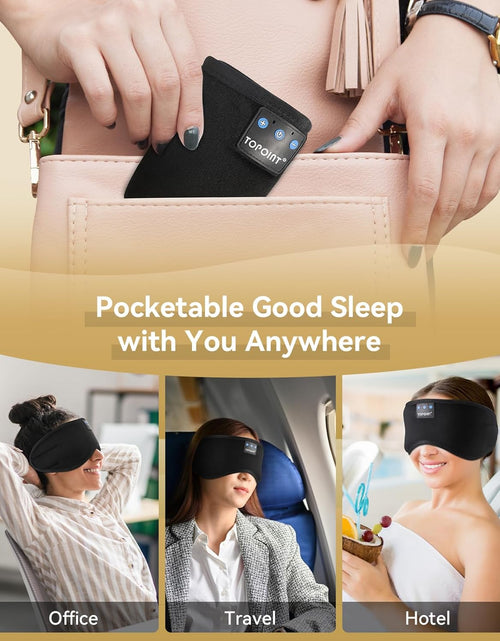 Load image into Gallery viewer, Sleep Mask Headphones Wireless Bluetooth 5.2, Eye Mask for Sleeping Side/Back Sleepers Travel Music Headsets with Microphone Handsfree Men Women Girls Gifts
