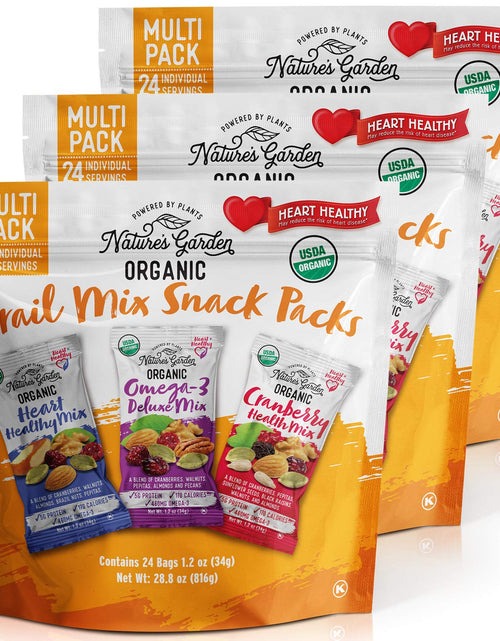 Load image into Gallery viewer, Organic Trail Mix Snack Packs, Multi Pack 28.8 Oz - 24 Individual Servings (Pack of 3)
