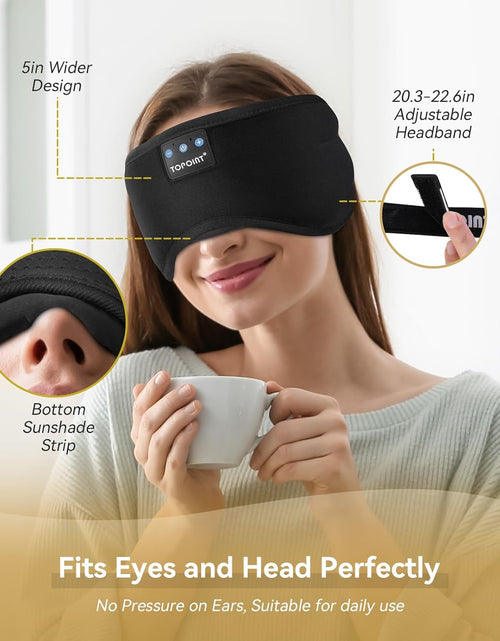 Load image into Gallery viewer, Sleep Mask Headphones Wireless Bluetooth 5.2, Eye Mask for Sleeping Side/Back Sleepers Travel Music Headsets with Microphone Handsfree Men Women Girls Gifts
