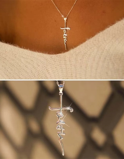 Load image into Gallery viewer, Stainless Steel Custom Cross Name Necklace Chain Letter Choker Necklace for Women Fashion Jewelry Gift
