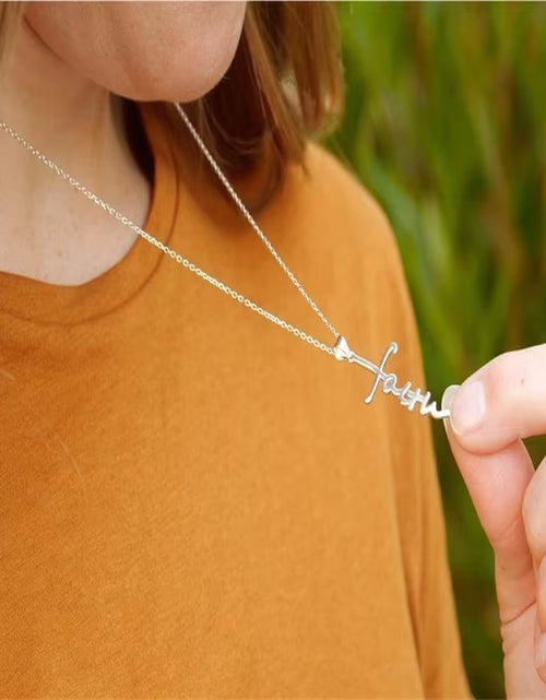 Load image into Gallery viewer, Stainless Steel Custom Cross Name Necklace Chain Letter Choker Necklace for Women Fashion Jewelry Gift
