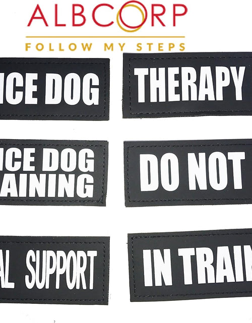 Load image into Gallery viewer, Reflective Service Dog in Training Patches with Hook and Loop Backing for Service Animal Vests /Harnesses Medium (5 X 1.5) Inch
