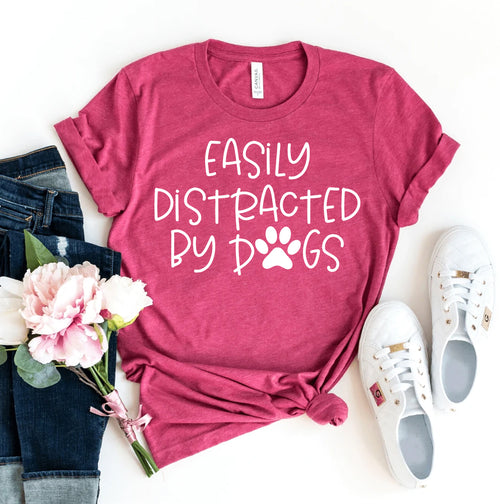 Load image into Gallery viewer, Easily Distracted By Dogs T-shirt
