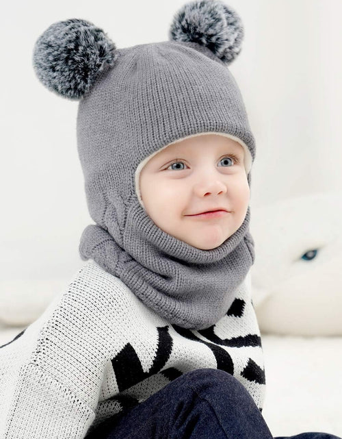 Load image into Gallery viewer, Baby Winter Hat Scarf Set, Unisex Infant Toddler Kids Hat Scarf
