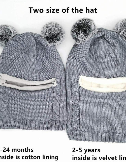 Load image into Gallery viewer, Baby Winter Hat Scarf Set, Unisex Infant Toddler Kids Hat Scarf
