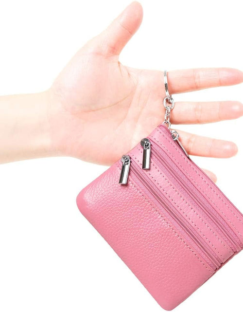 Load image into Gallery viewer, Women'S Genuine Leather Coin Purse Mini Pouch Change Wallet with Key Ring
